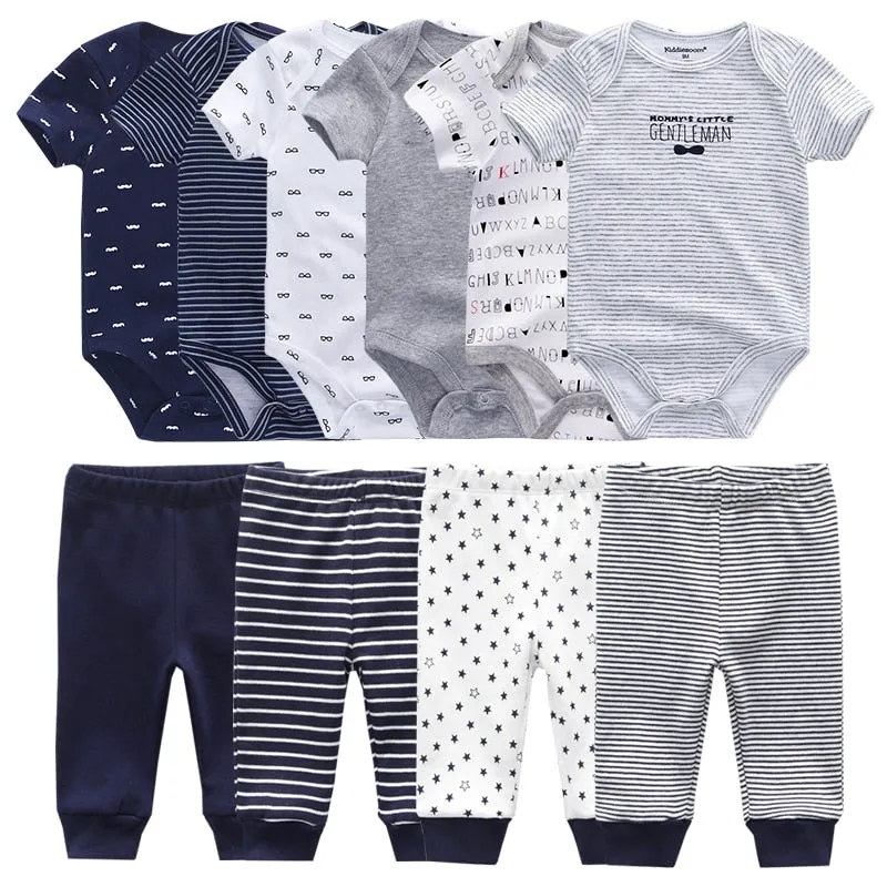 Newborn 6-Piece Bodysuit 4-Piece Pants Sets Baby Toddler Girl Suit Infant Pajama Pure Cotton Sets