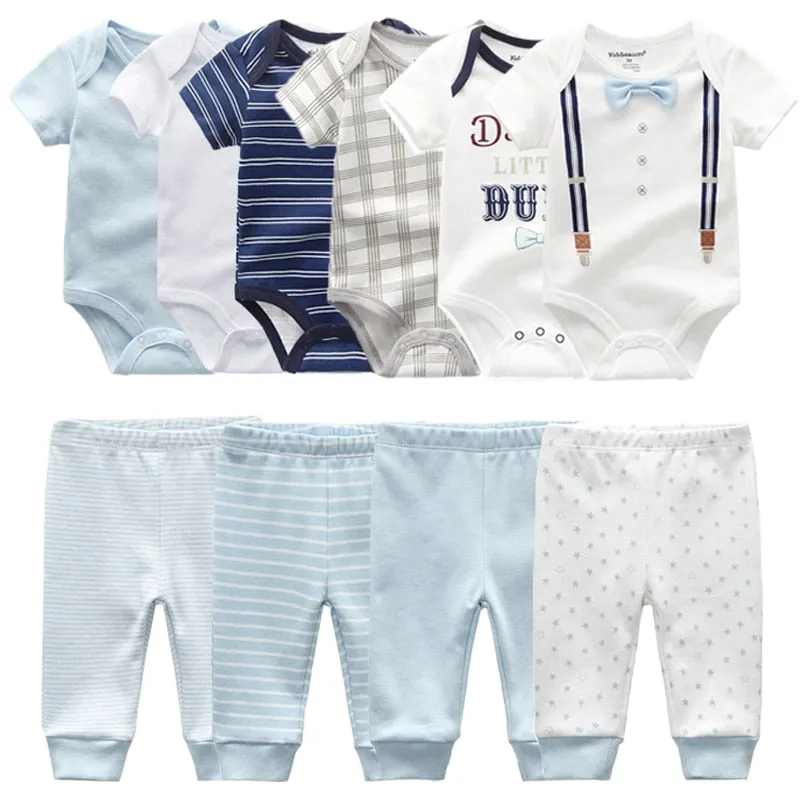 Newborn 6-Piece Bodysuit 4-Piece Pants Sets Baby Toddler Girl Suit Infant Pajama Pure Cotton Sets