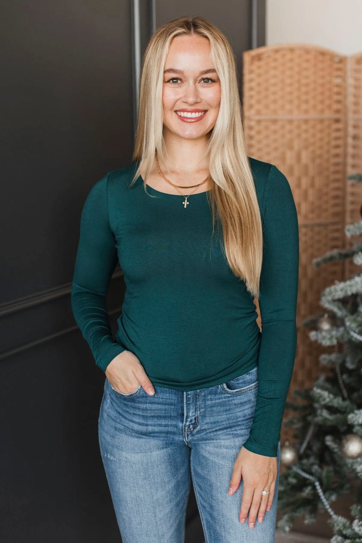 No Limitations Long Sleeve Top- Teal Green