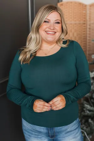 No Limitations Long Sleeve Top- Teal Green