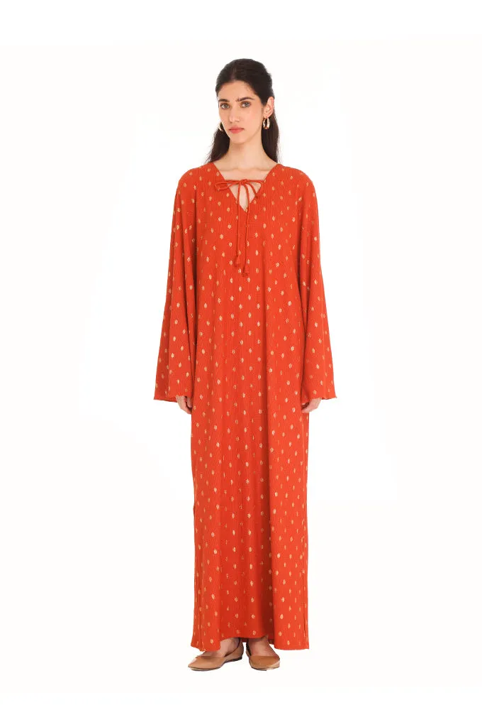 Orange Polka Lime Kaftan