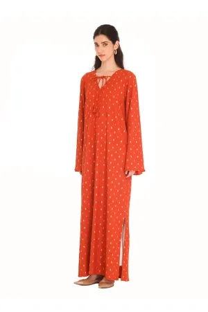 Orange Polka Lime Kaftan