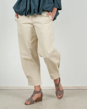 organic cotton twill sculpted pant - vanilla cream