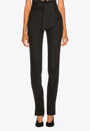 Oversized Bow Belt Tailored Pants