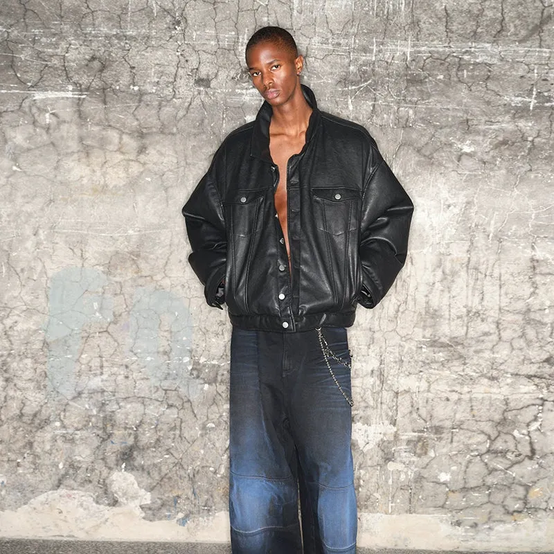 Oversized Faux Leather Jacket