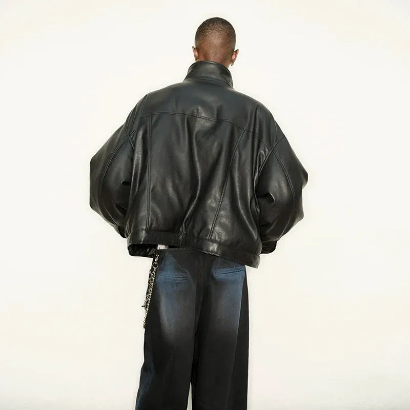 Oversized Faux Leather Jacket