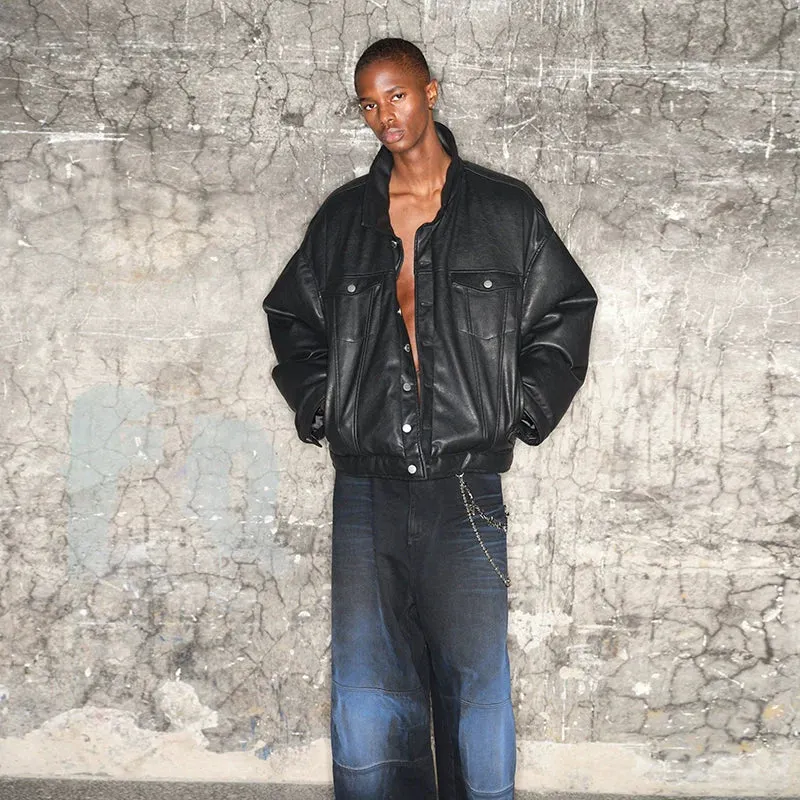 Oversized Faux Leather Jacket