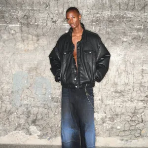 Oversized Faux Leather Jacket