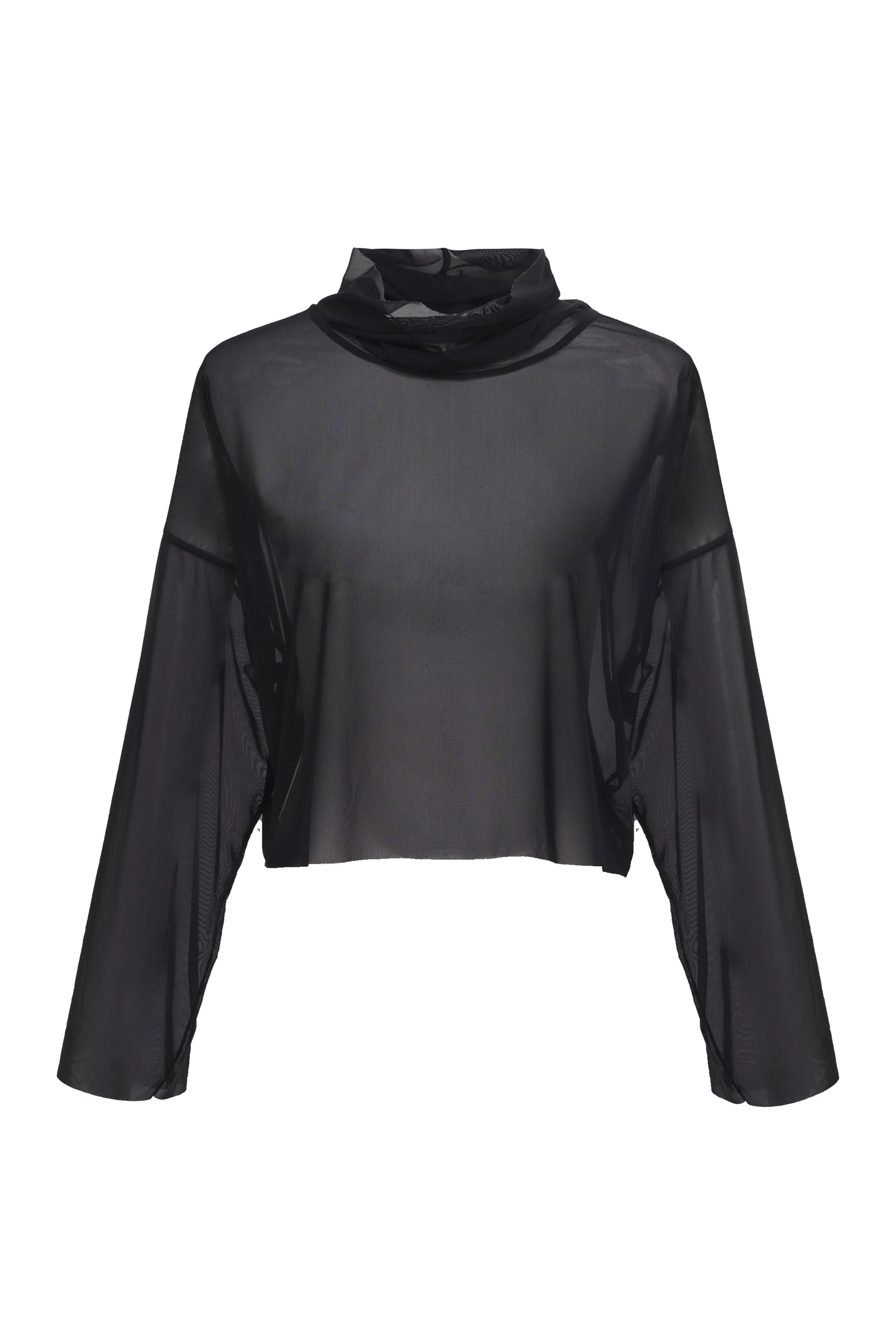 OVERSIZED MESH TURTLENECK