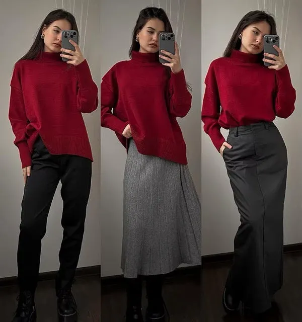 Oversized Turtleneck  Sweater