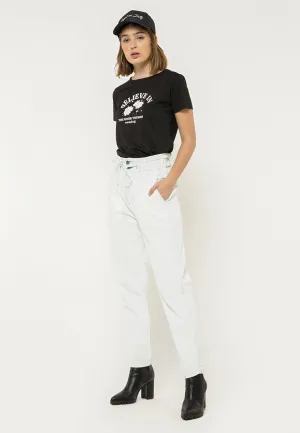 Paperbag Denim Pants