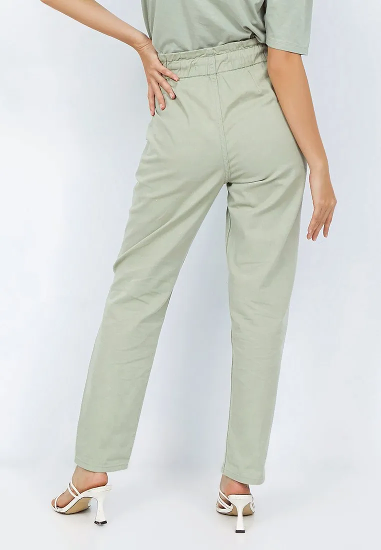 Paperbag Denim Pants