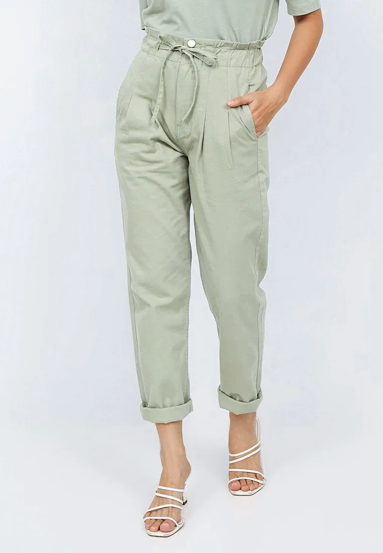 Paperbag Denim Pants