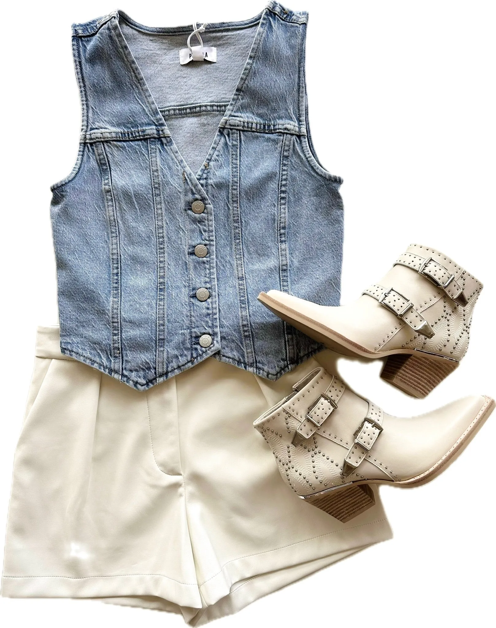 PI5106 Fitted denim vest