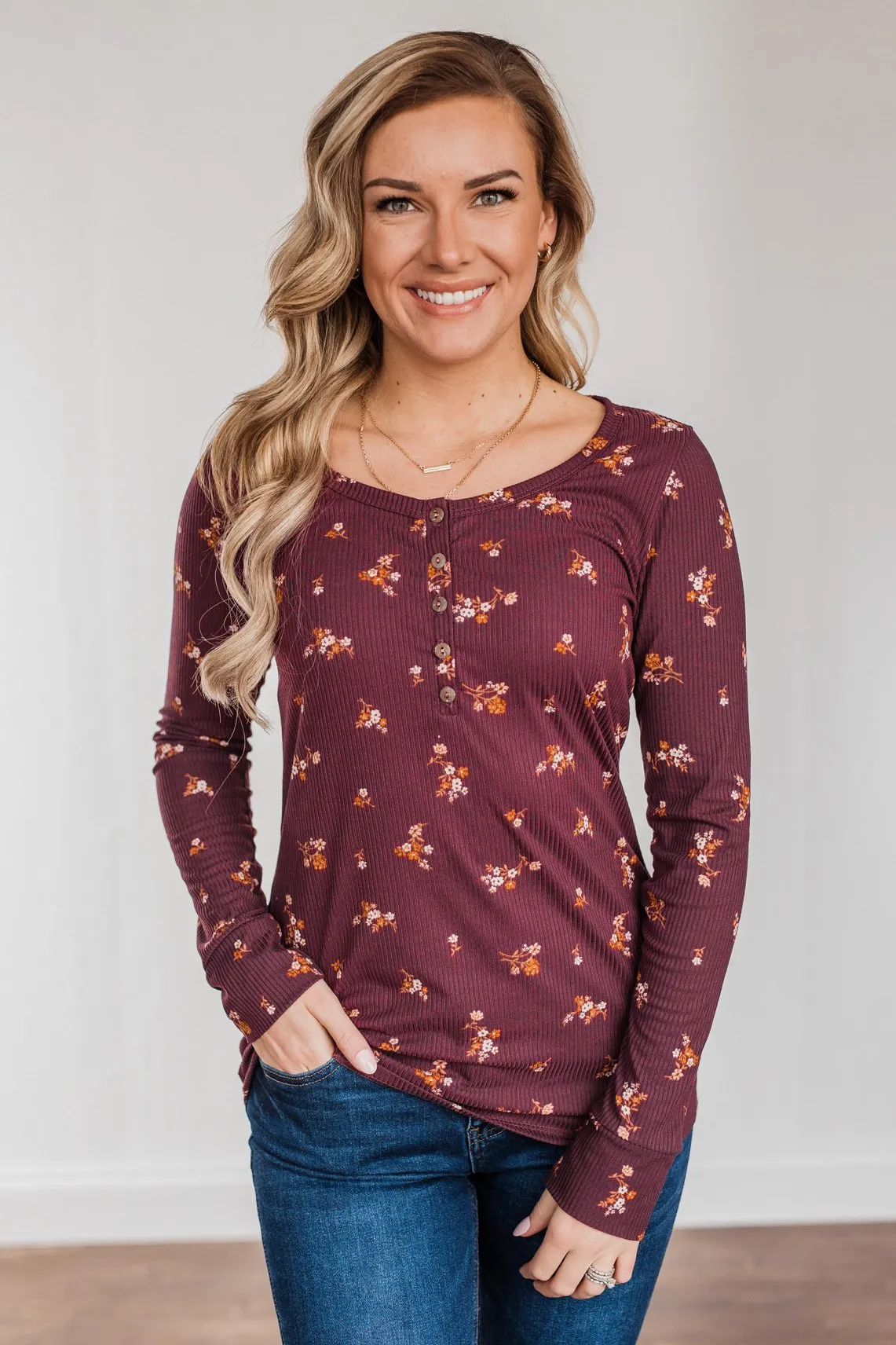 Piercing Beauty Long Sleeve Top- Plum
