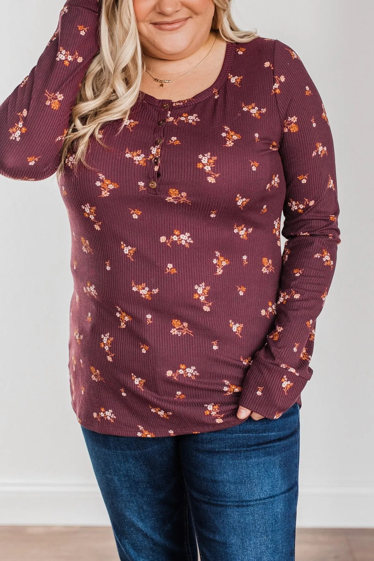 Piercing Beauty Long Sleeve Top- Plum