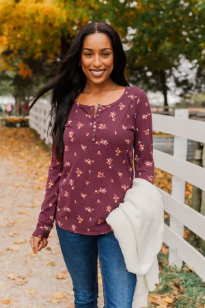 Piercing Beauty Long Sleeve Top- Plum
