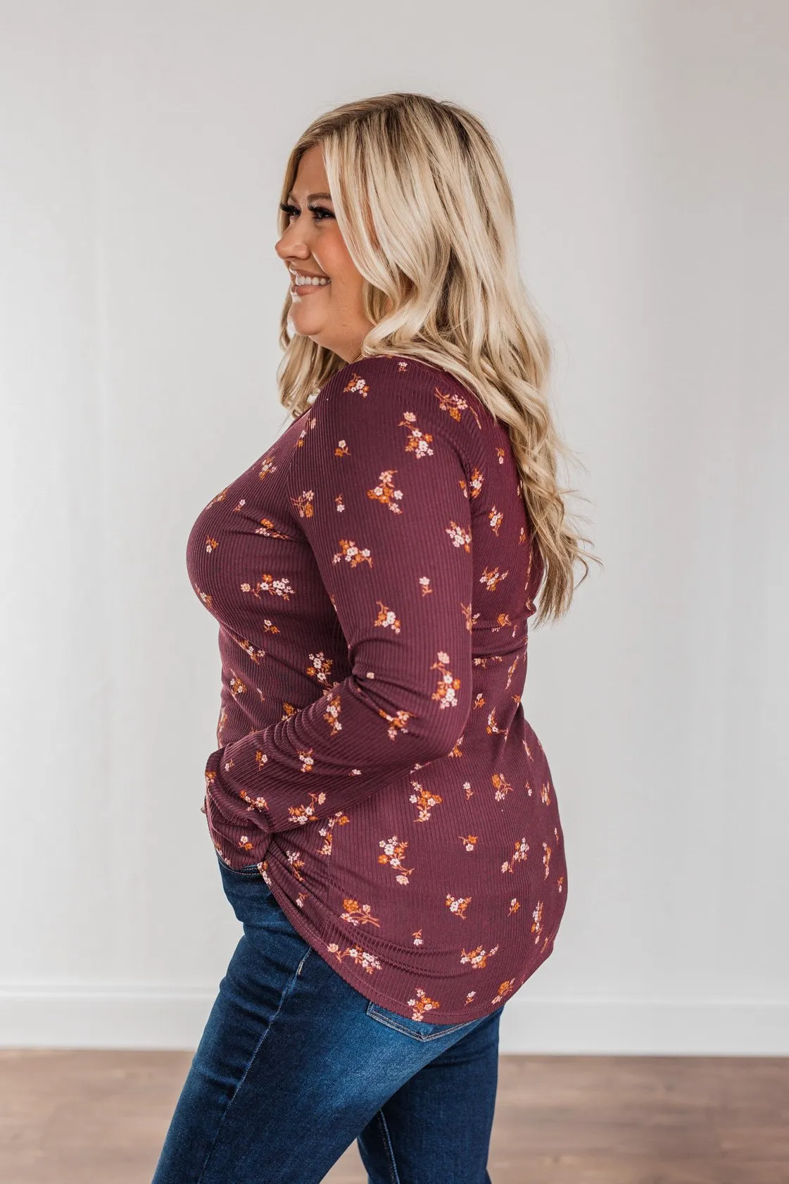 Piercing Beauty Long Sleeve Top- Plum