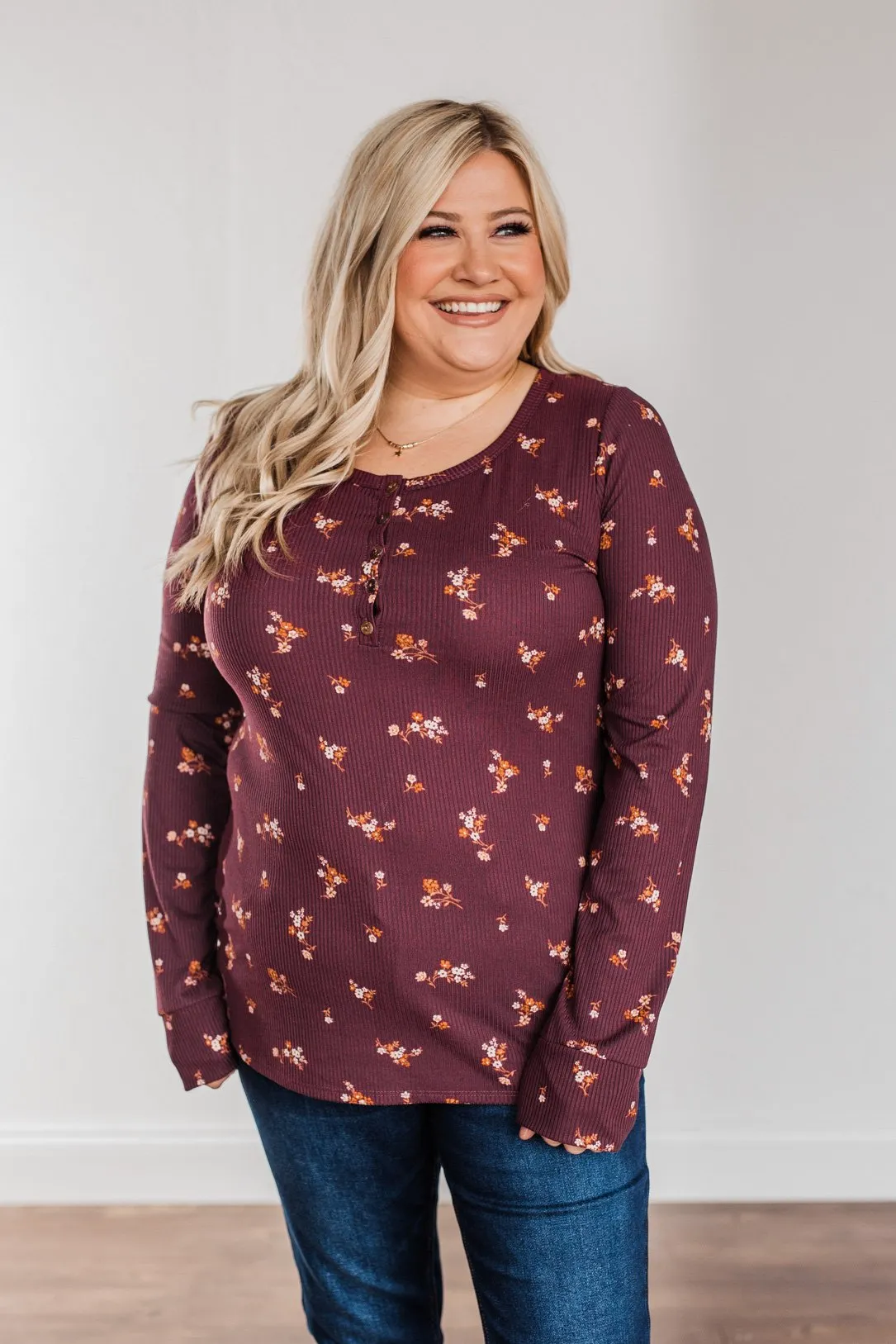 Piercing Beauty Long Sleeve Top- Plum