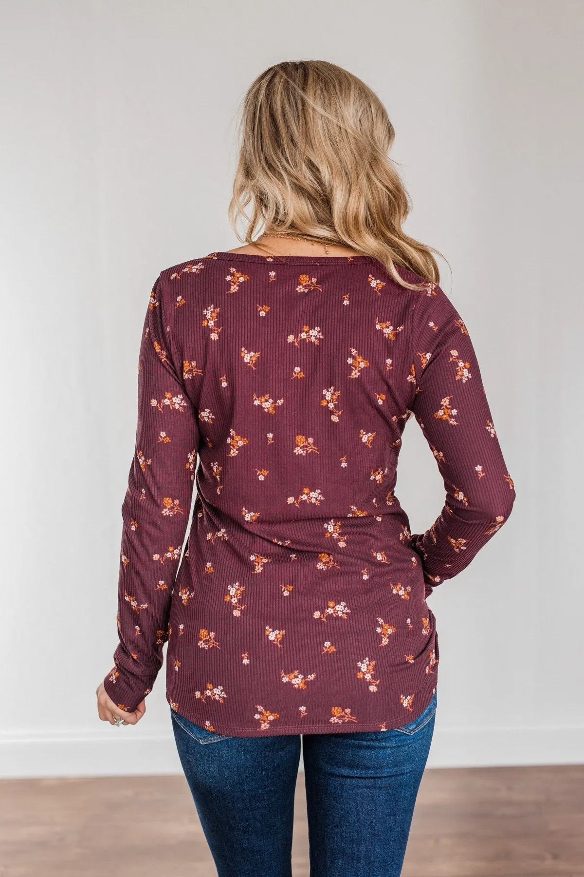 Piercing Beauty Long Sleeve Top- Plum