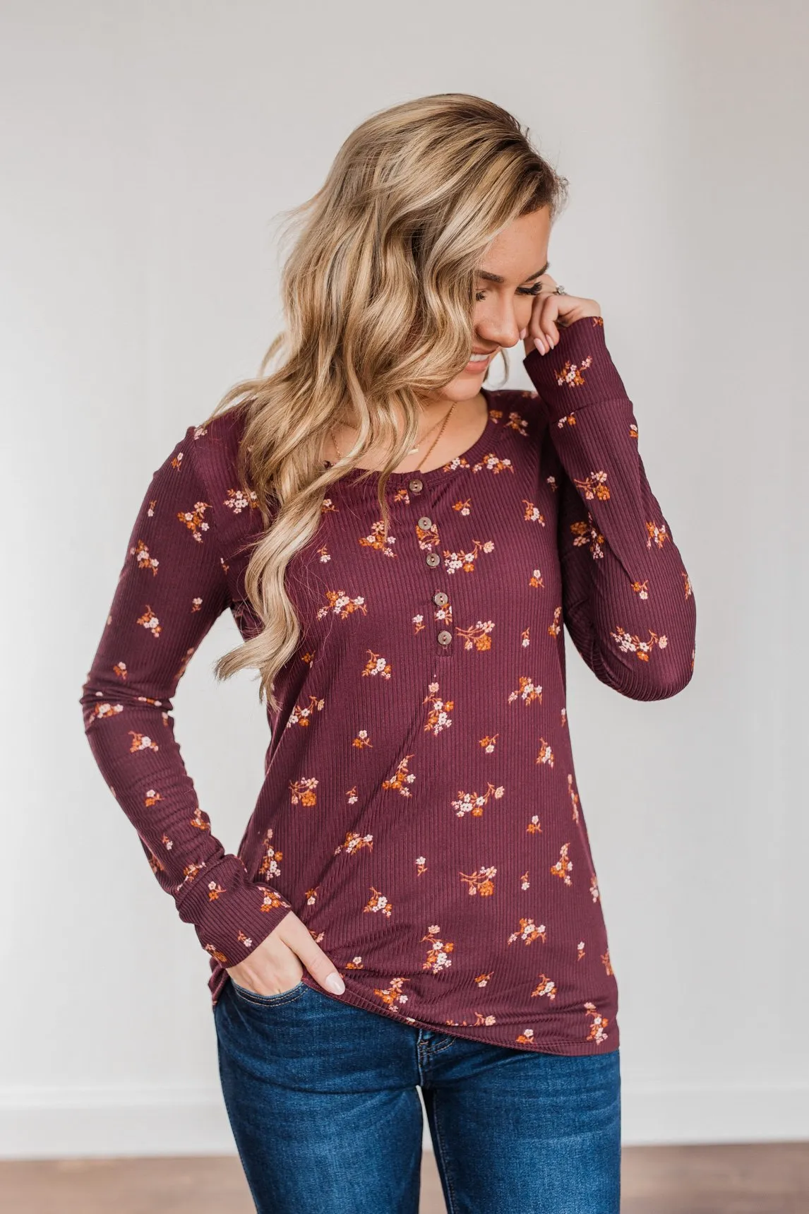 Piercing Beauty Long Sleeve Top- Plum