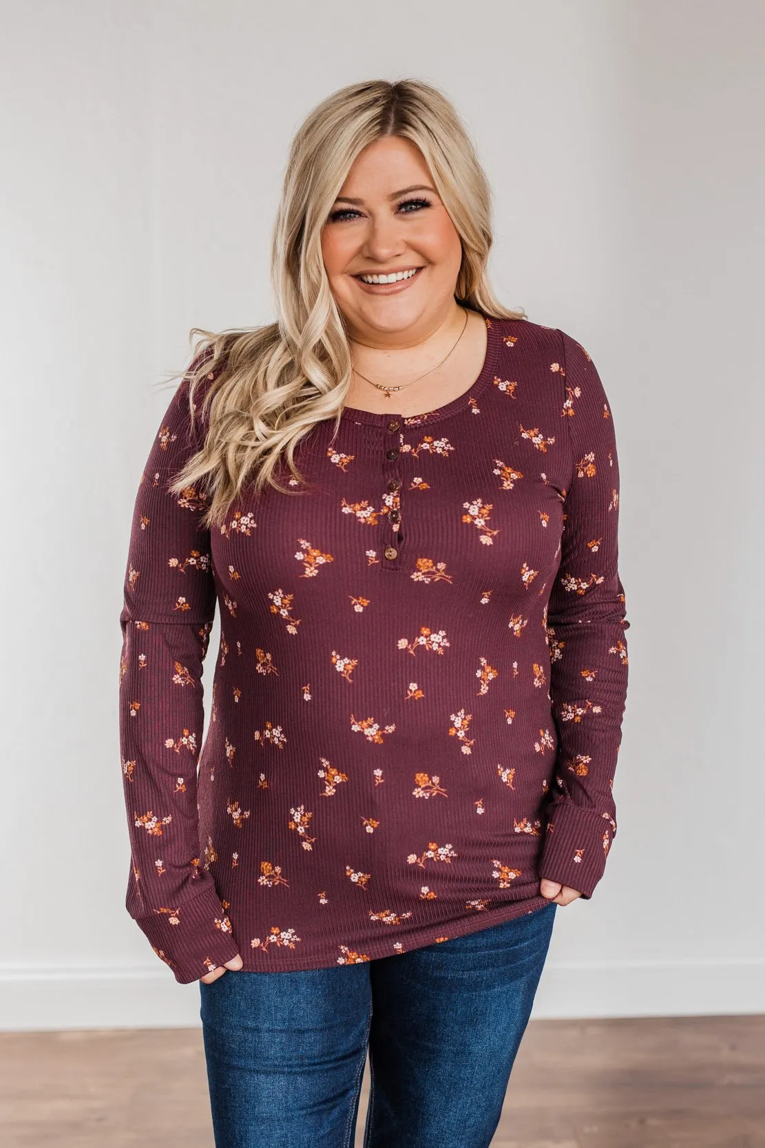 Piercing Beauty Long Sleeve Top- Plum