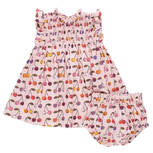 Pink Chicken Baby Girls Stevie Dress Set - Cloud Pink Cherry