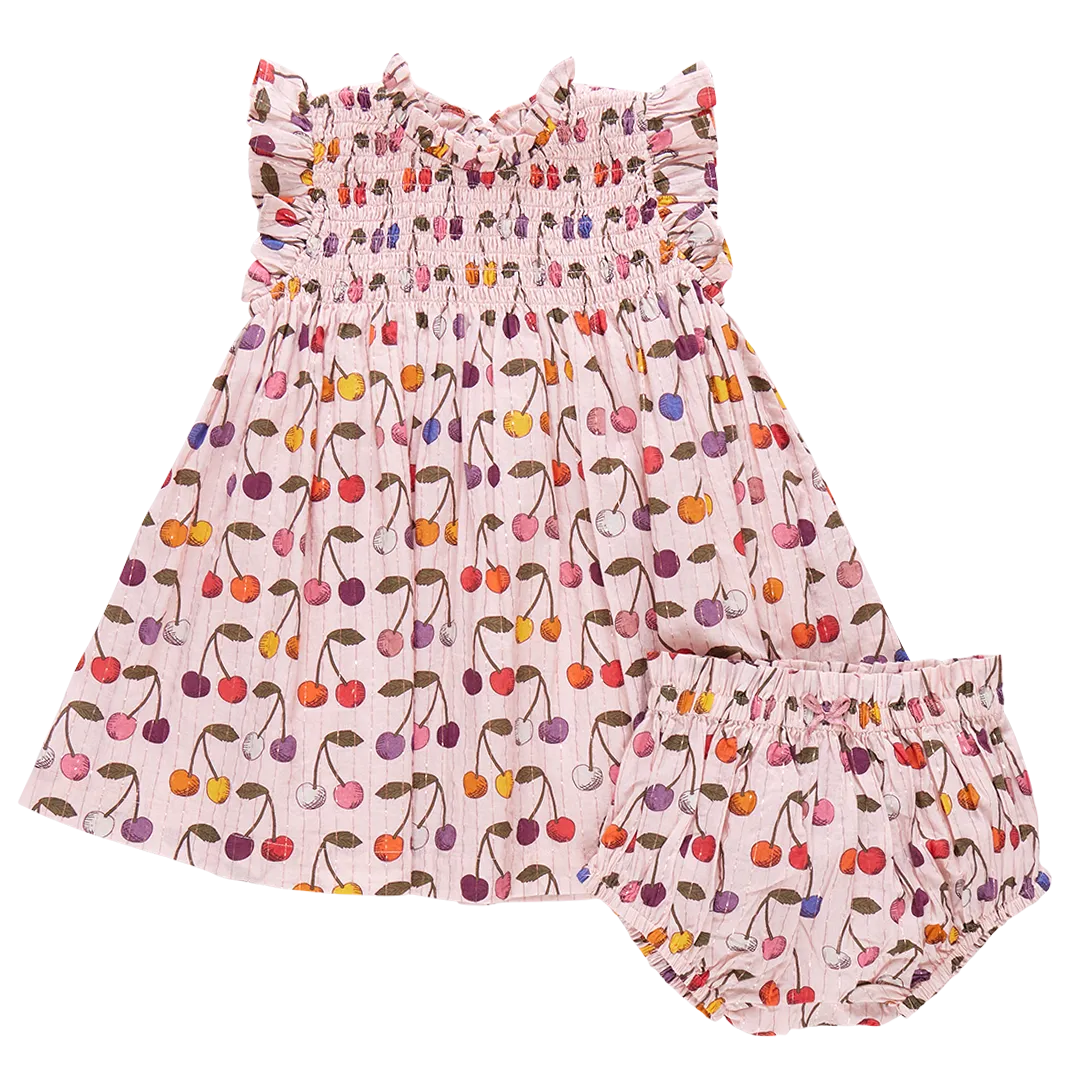 Pink Chicken Baby Girls Stevie Dress Set - Cloud Pink Cherry
