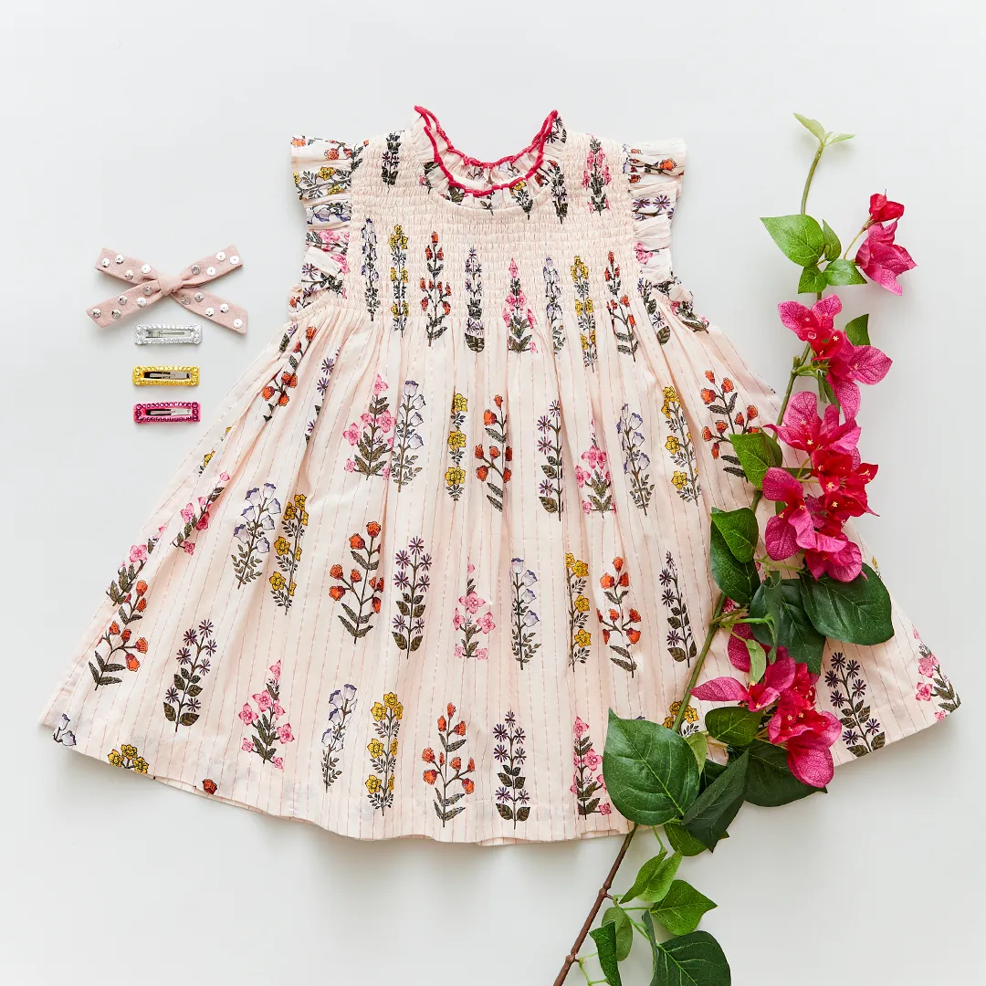 Pink Chicken Stevie Dress - Cloud Pink Field Floral