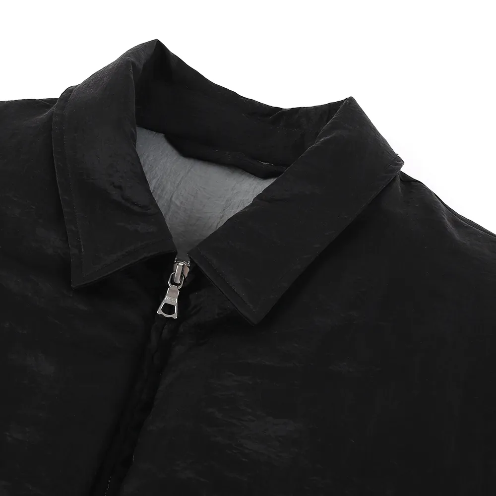 Pleated Zipper Lapel Jacket