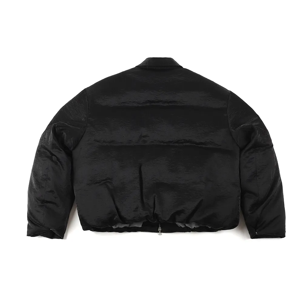 Pleated Zipper Lapel Jacket