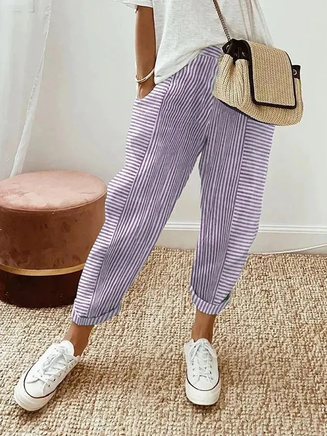 Poly | Striped Tailored Pants