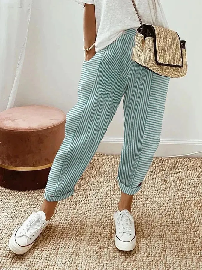 Poly | Striped Tailored Pants