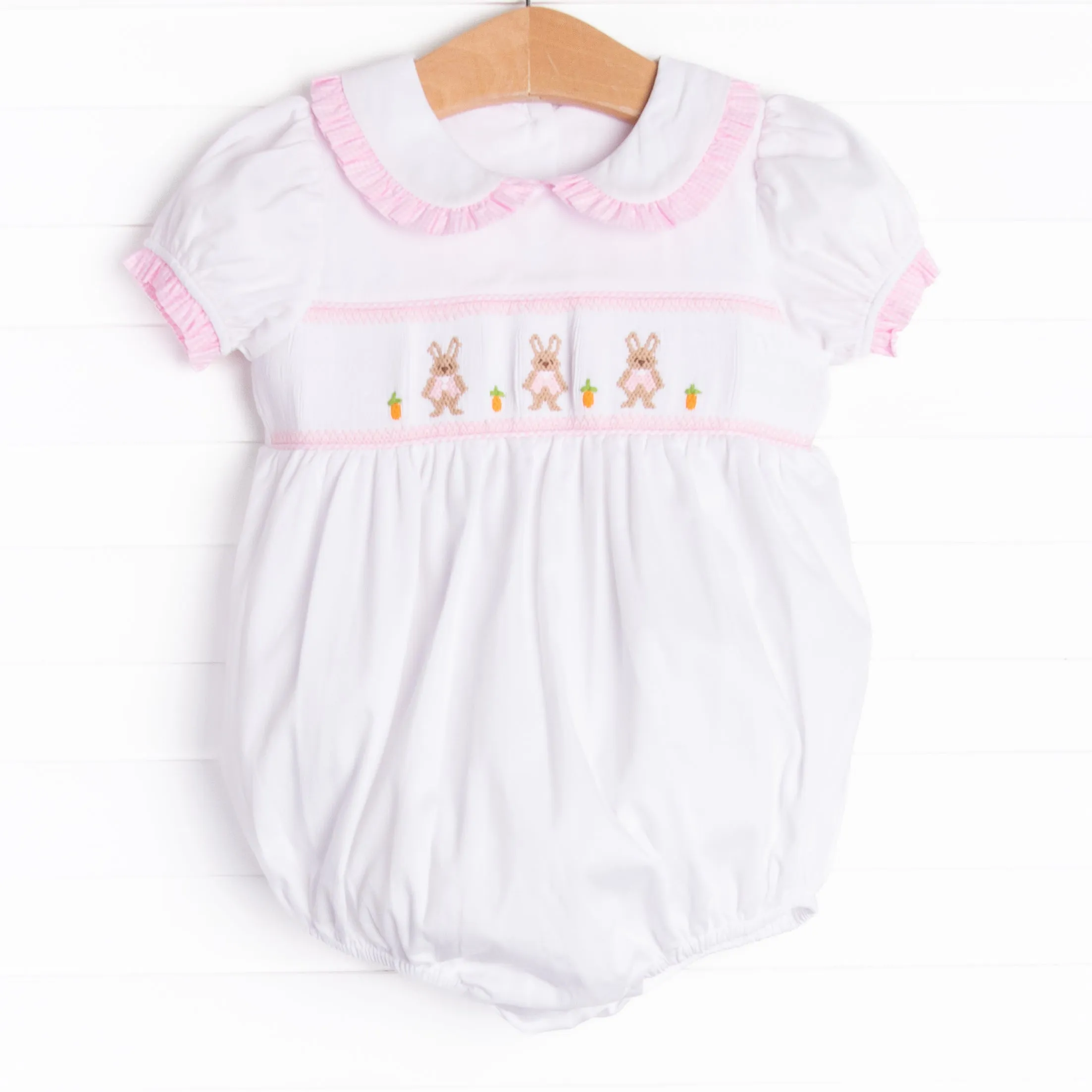 Poppy Cottontail Smocked Bubble, Pink
