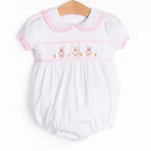 Poppy Cottontail Smocked Bubble, Pink