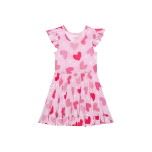 Posh Peanut Daisy Love Cap Sleeve Ruffled Twirl Dress