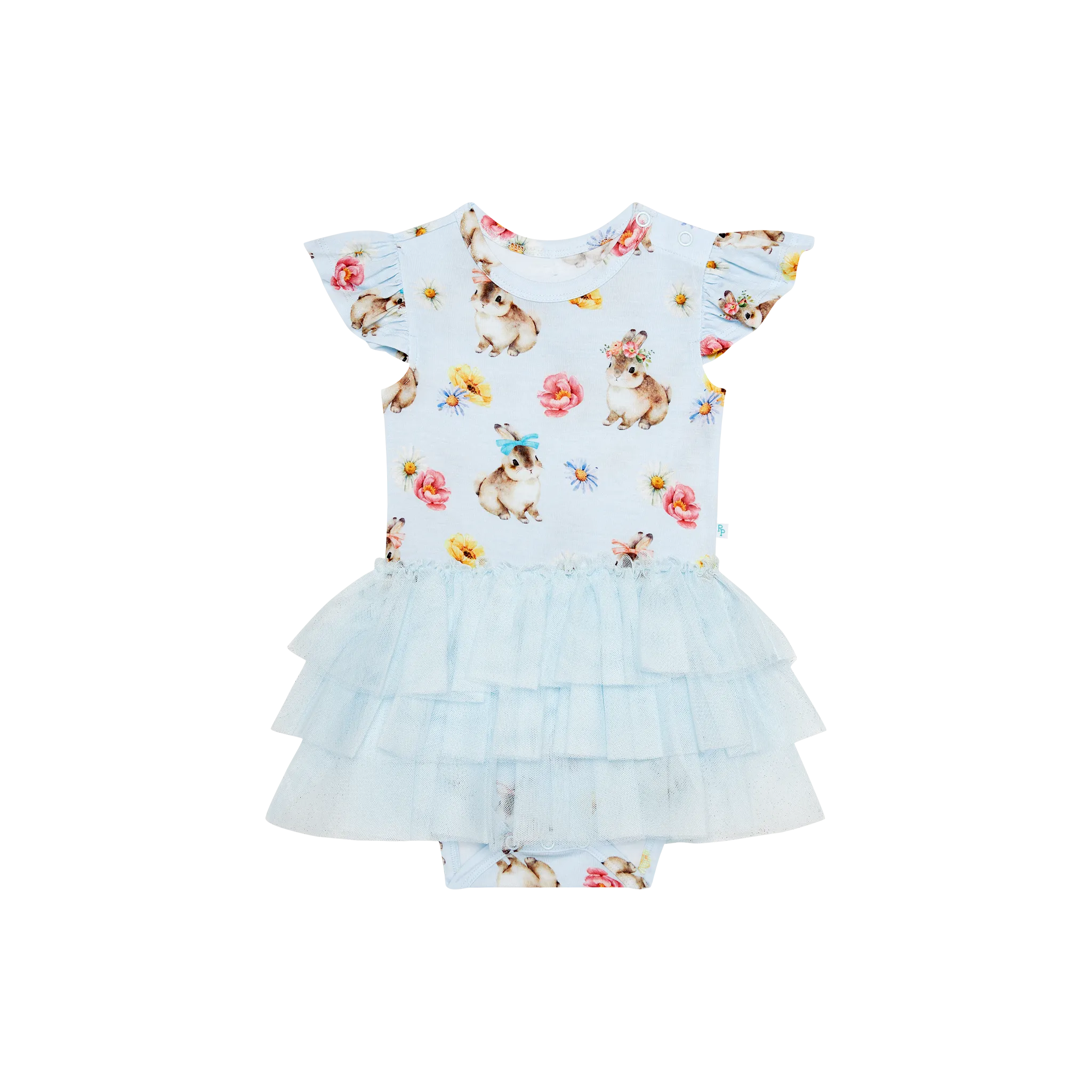 Posh Peanut Tinsley Jane Ruffled Cap Sleeve Tulle Skirt Bodysuit