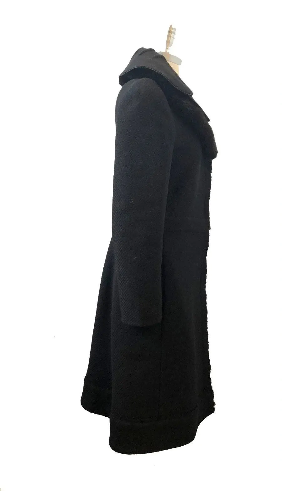 Prada Wool With Mink Trim Coat Size 44 It / M / 8 Us