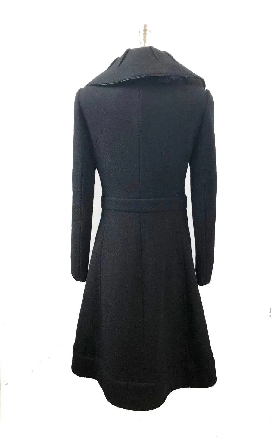 Prada Wool With Mink Trim Coat Size 44 It / M / 8 Us