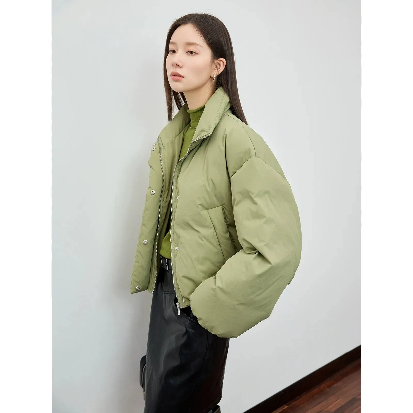 Quilted High Collar Puffer Jacket