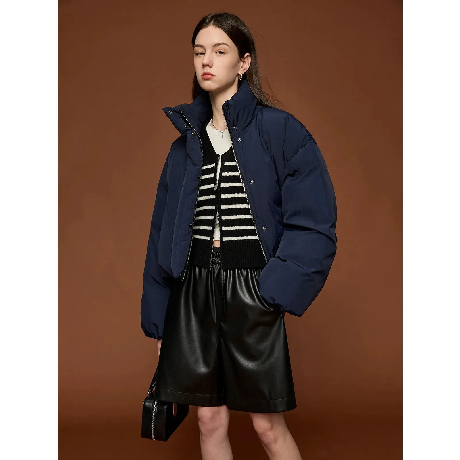 Quilted High Collar Puffer Jacket