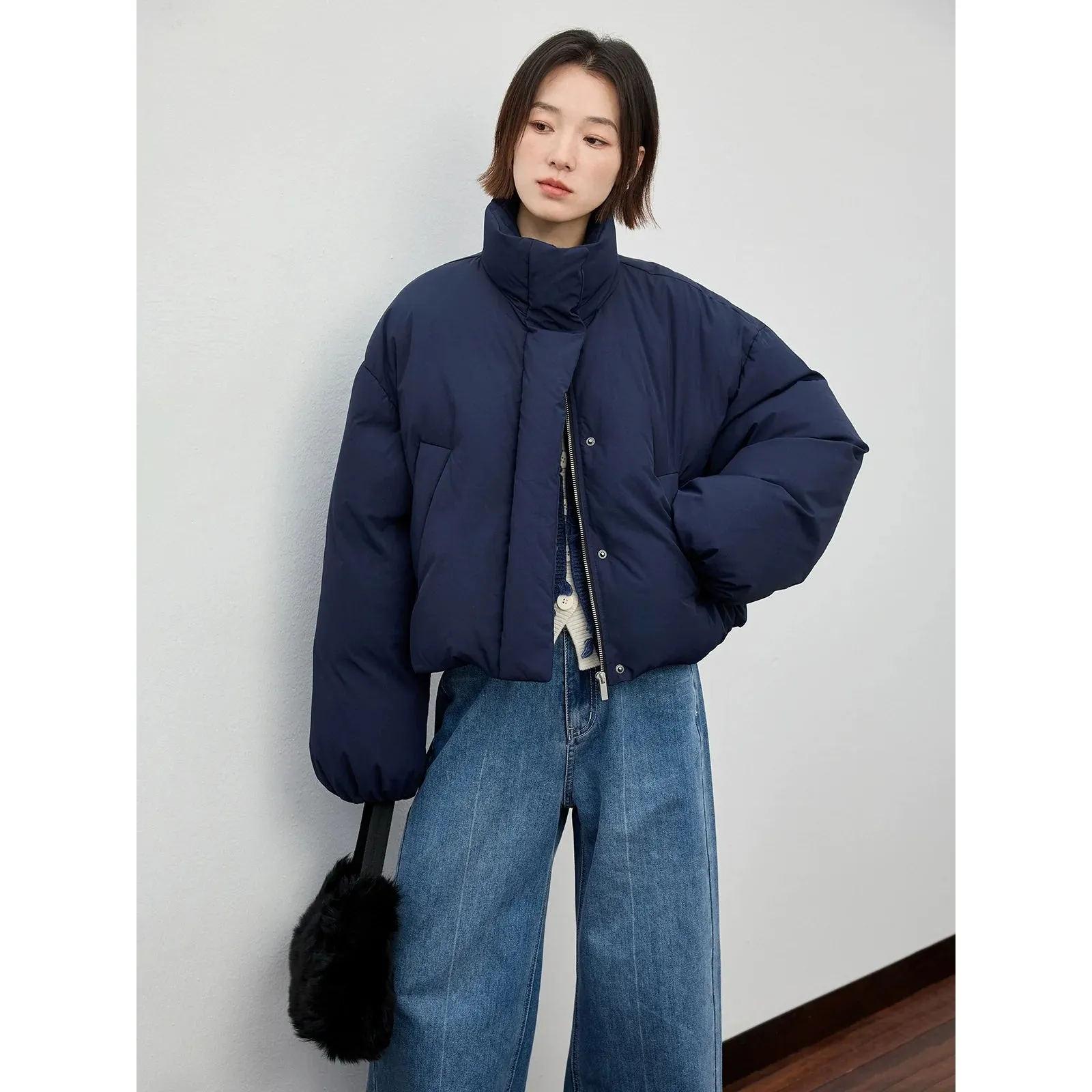Quilted High Collar Puffer Jacket
