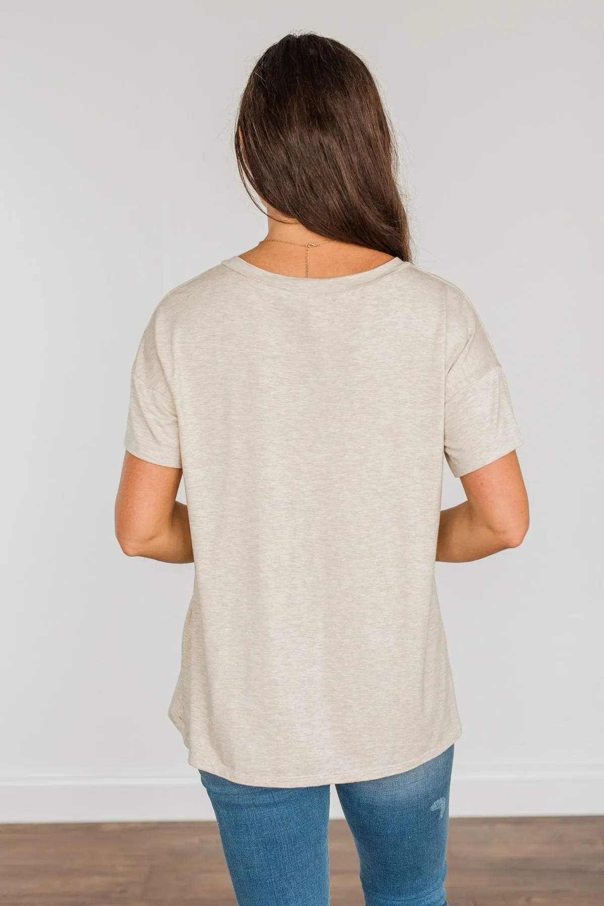 "The Desert Is Calling" Graphic Top- Oatmeal