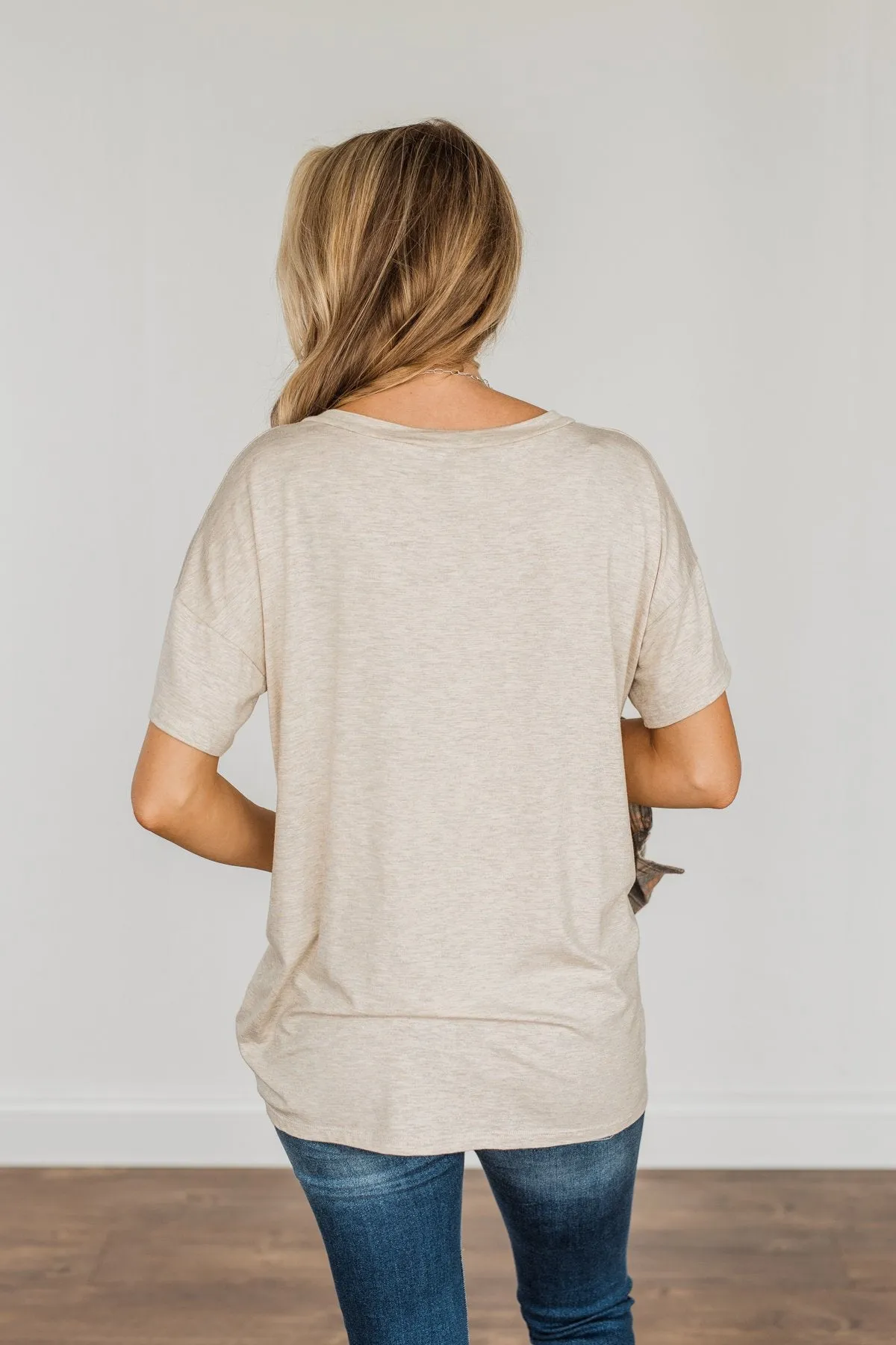 "The Desert Is Calling" Graphic Top- Oatmeal