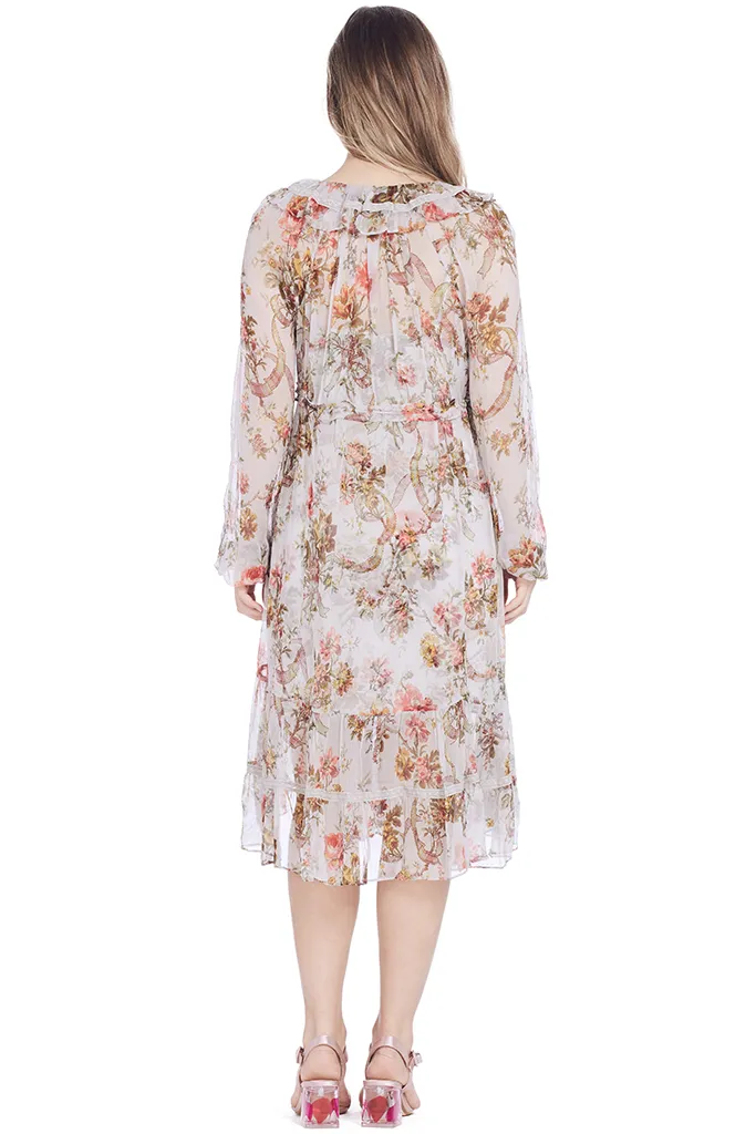 Rainbow Rose Chiffon Dress (Spearmint)