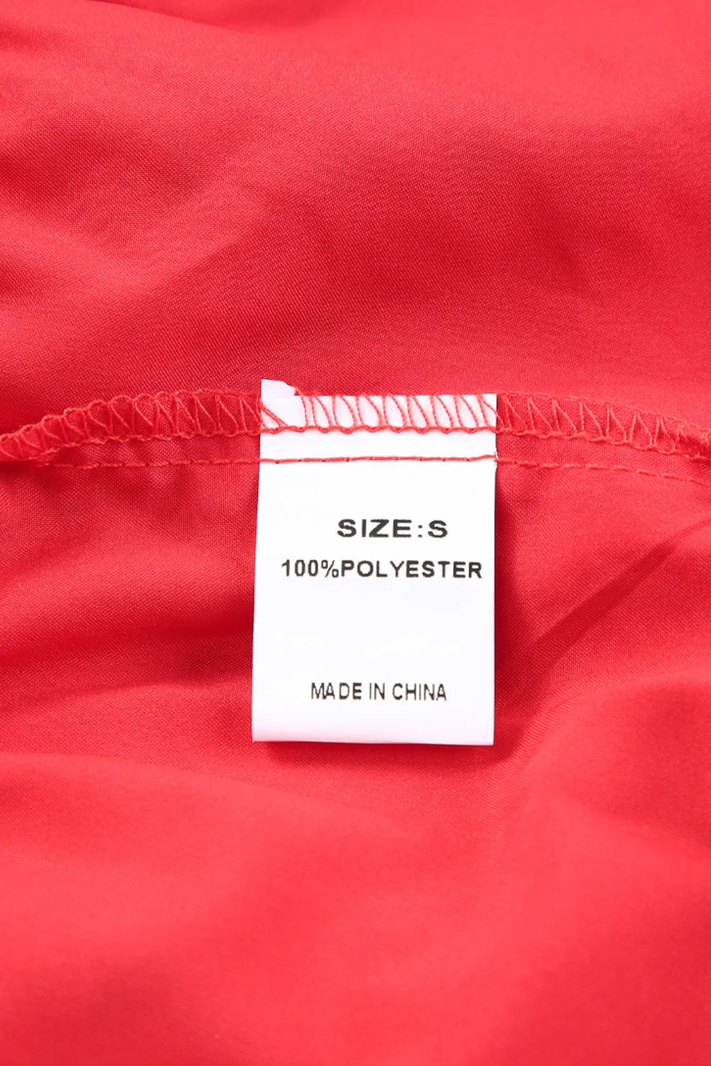 Red Frilled Neckline Tiered Ruffled Floral Dress