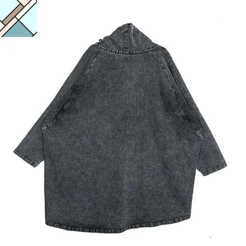 Reon Turtleneck Loose Denim Sweatshirt by Marigold Shadows