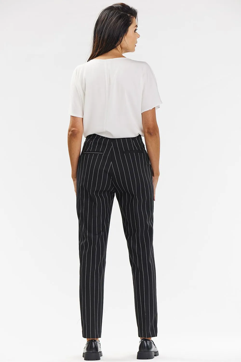 Ribbed Tailored Cigarette Trousers
