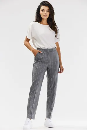 Ribbed Tailored Cigarette Trousers