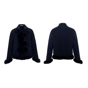 Rimless Fox Fur Trim Coat